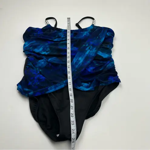 Magicsuit Women's Hazy Daze Lisa One Piece Swimsuit Size 16 Blue Black NWOT