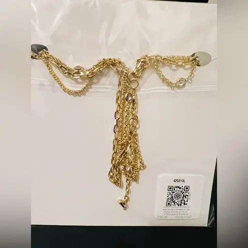 Nice & Bella Gold Layered Necklace with small crystal