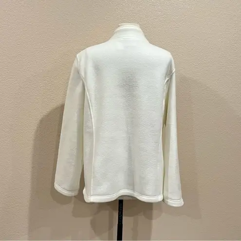 Alfred Dunner Cream Fair Isle Fleece Full Zip Jacket Large