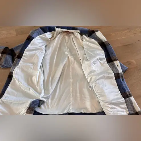 Hutch Brandy Coat shacket blue plaid size medium