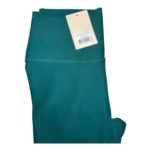 Wilo Base Ribbed Green 7/8 Length Leggings, Large