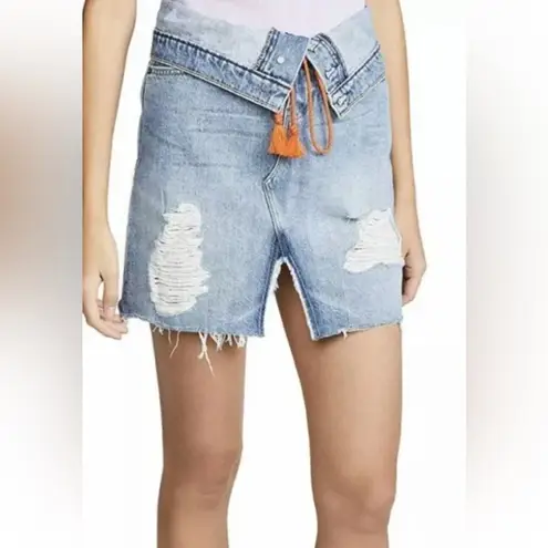 Hudson Jeans Hudson Women's Sloane Skirt Distressed In Light Blue Size 24