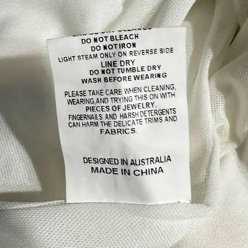 Elliatt Collins Mermaid Gown Women's Large Ivory Maxi Dress Strappy Square Neck