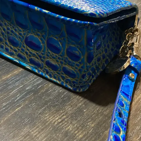 Brahmin Minuette Electric Indigo Blue Croc Embossed LeatherCrossbody
