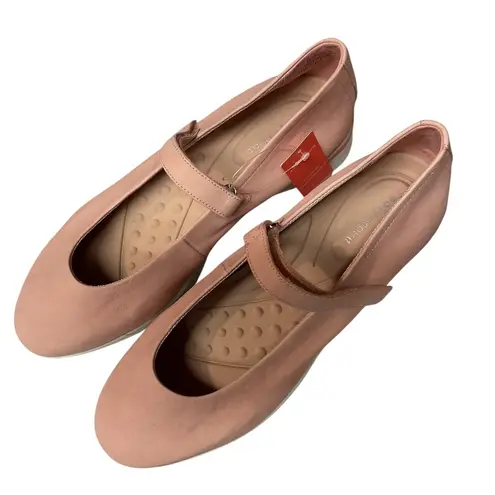 Easy Spirit Women's Cacia Round Toe Mary Jane Leather Ballet Flats Pink Size 9 W