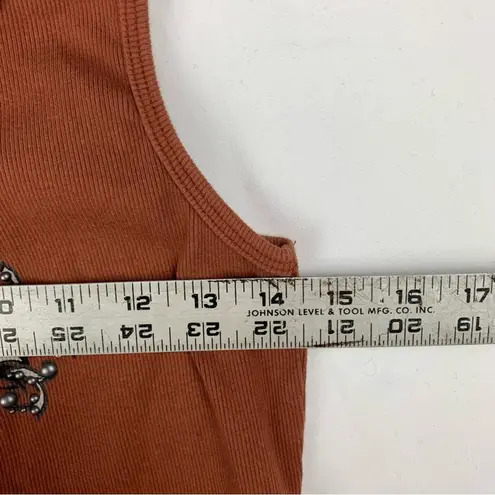 Harley Davidson women's XL graphic tank brown angel wings gemstone tan biker mot