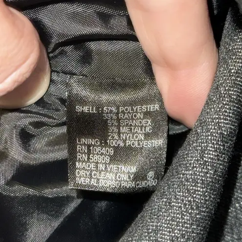 Alex Marie Gray Shimmer 3 Button Blazer w Shawl Collar Women’s Size 8 Lined