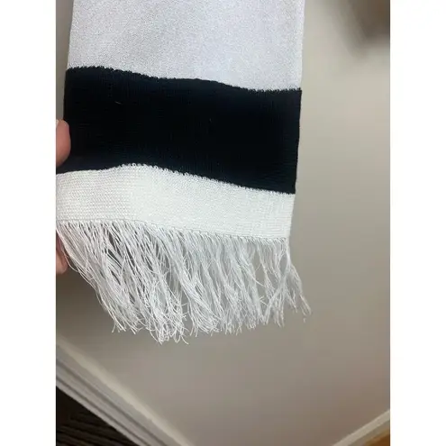 PierAntonioGaspari White Black Tan Open Fringe Cardigan Italy O/S White Size M