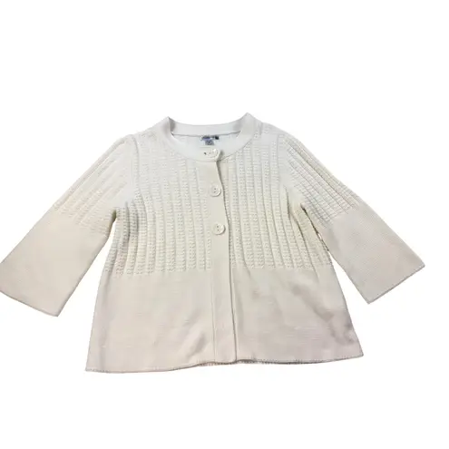 Willow Bay Button Front Cardigan Women's XL Cream Cotton Blend 3/4 Sleeve