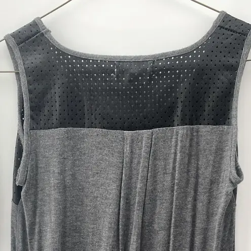 Pink Rose Y2K Vintage Muscle Tank Top Small Faux Leather Trim High Low Flowy Athleisure