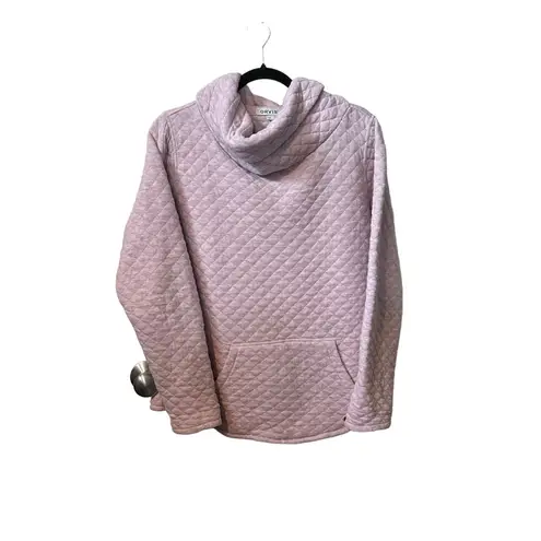 Orvis  Pink/Lavender Quilted Cowl Neck Long Sleeve Kangaroo Pocket M Sweatshirt.