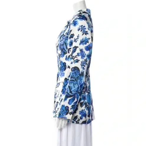 Christian LaCroix 786  Floral Silk Blazer Size XS Color White Blue