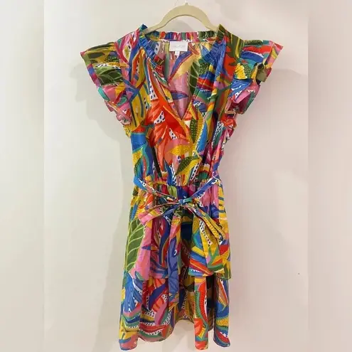 Tuckernuck Sugarlips New Guinea Marisol Tiered Mini Dress ruffles tropical tie front print