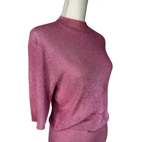 SER.O.YA Rae Metallic Mini Dress in Bubblegum Pink Small New Womens Knit