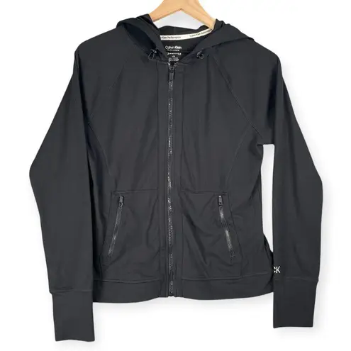 Calvin Klein Performance Hooded Zip Jacket Women’s Large Black Thumbholes