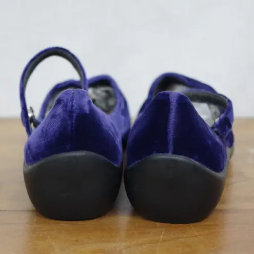 Nina Vintage Purple Velour mary Jane Flats Size 8M