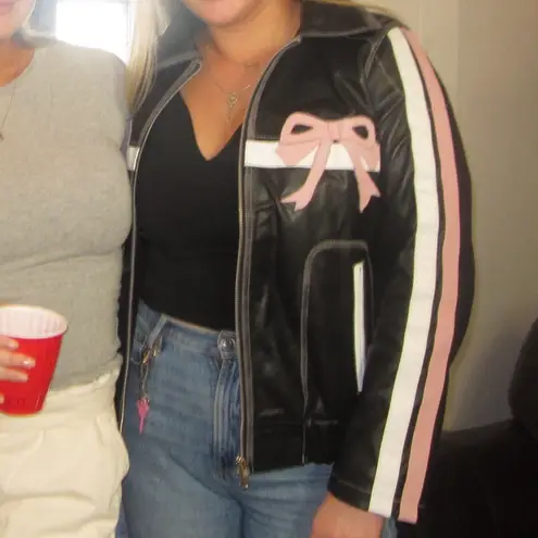 Uni Leather Genuine Leather Diddi Moda Ribbon Leather Jacket Black Size XL