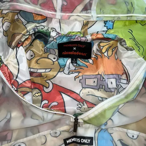 Members Only x Nickelodeon Collab Translucent Rain Jacket Characters Size S