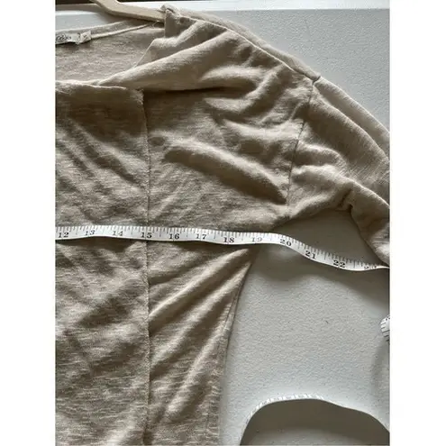 B2 Elena Baldi Women's Beige Lace Trim Duster Cardigan Italian Made Size S Tan