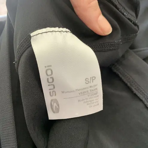 Sugoi Performance Tank Top Womens Black Racerback Cycle Bike Small Floral Mesh