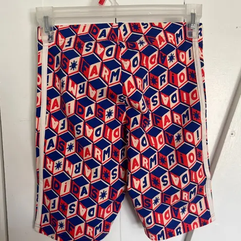 Farm Rio NWT Adidas Women's Printed 3-Stripes Bike Shorts