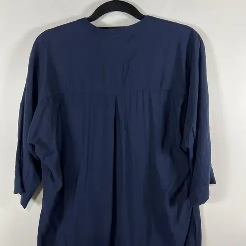 Whistles classic Tunic Pleat Front Pocket Short dress Dark Blue Collared Medium