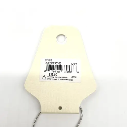 New Directions Silver Tone Modern Circle Pendant Long Necklace Minimal Timeless