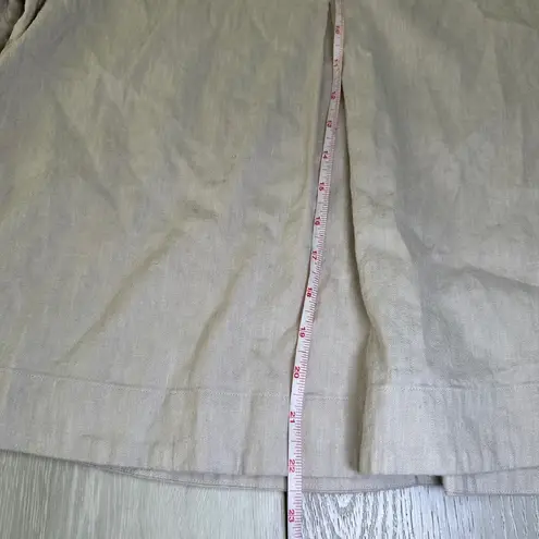 Faherty linen organic long sleeve beige neutral lightweight top size large L Tan