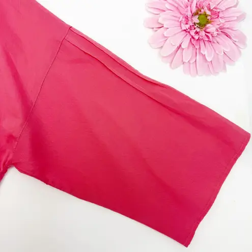 Gundrun Sjoden Serafina Lagenlook Organic Cotton Button Front Dress Melon Pink Size L