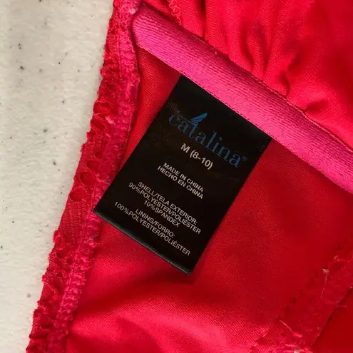 Catalina Tankini Top Halter Crochet Red M