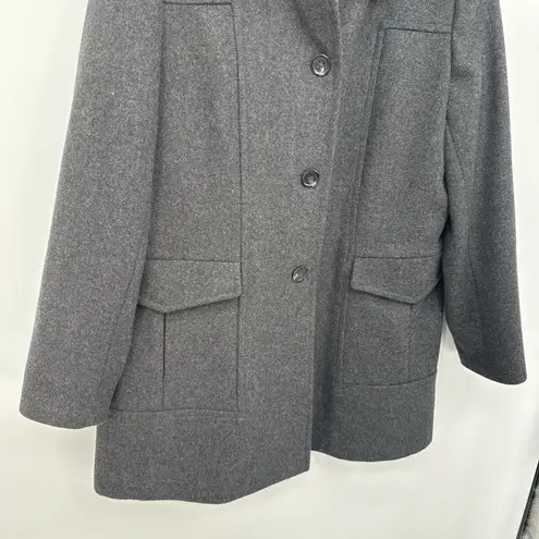 Chadwick's Dark Charcoal Grey Wool Button Front Coat Jacket Size 16