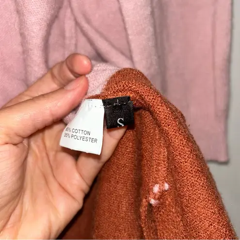 Colorblock Open Front Cardigan Sweater Women’s Small Pink