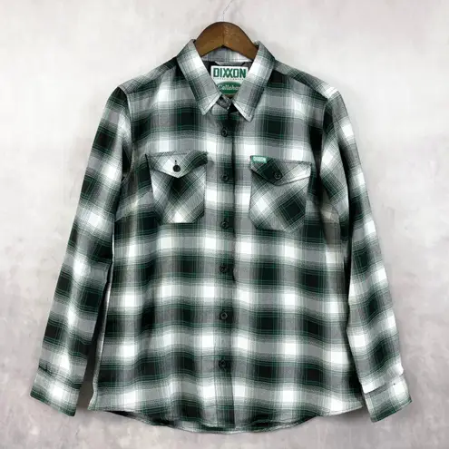 Dixxon Womens Flannel Top Large Callahan Plaid Street Grunge Heritage Overshirt Green