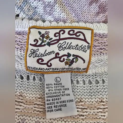 Heirloom Collectibles Light Purple Knit Sleeveless Top Sweater Vest sz L White Size L
