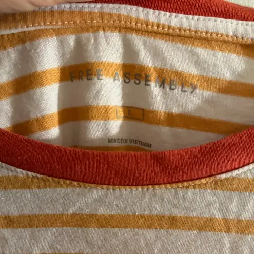 Free Assembly Women's Crop Box Tee with Short Sleeves Orange Size L