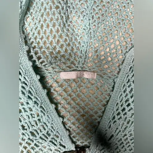 Mifresia sea green crochet hooded Long sleeve zip Up jacket Swimsuit Coverup Green Size undefined