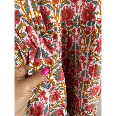 Caroline Constas New York Cottage Strawberry Print Flutter Sleeves Size Medium Red