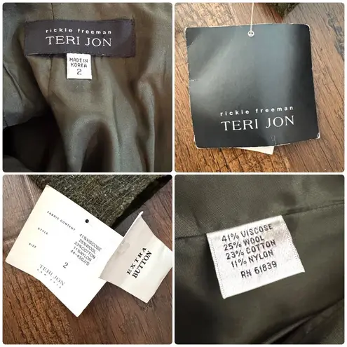 Rickie Freeman TERI JON two piece skirt suit, size 2, NWT Green