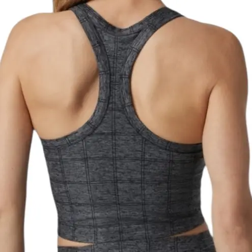 Vuori NWT Elevation Racerback Tank Charcoal Windowpane Plaid Workout Size XL