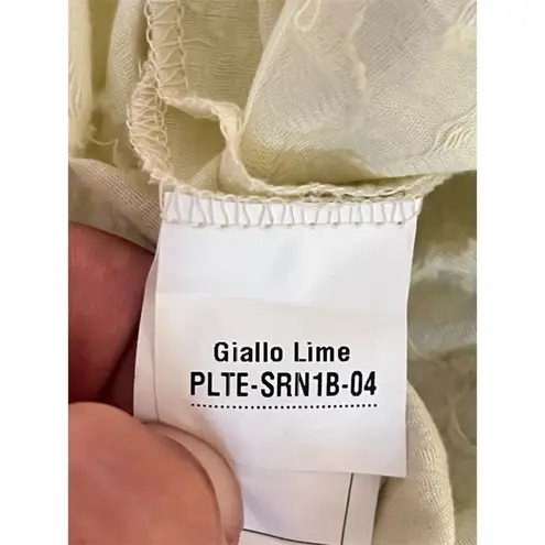 Sapphire Kurta Womens XS Yellow Embroidered Cotton Blouse Long Sleeve Party Wear