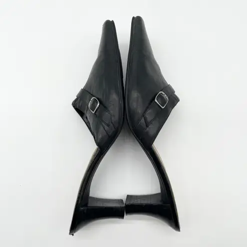 Naturalizer Womens Hydrant Mules 7.5 Buckle Pumps Leather Minimal Timeless Chic