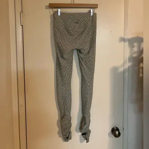 prAna Serafina Ruched Optional Footed Legging Agave Sizzle Green Size XS