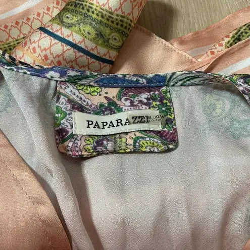 PAPARAZZI Women's Kimono Cape Scarf Burnout Floral Peach One Size Boho