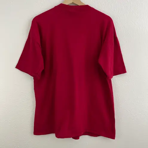 Vintage 90s Red Stuffed Animals Friends Single Stitch Graphic Short Sleeve Tee Size M