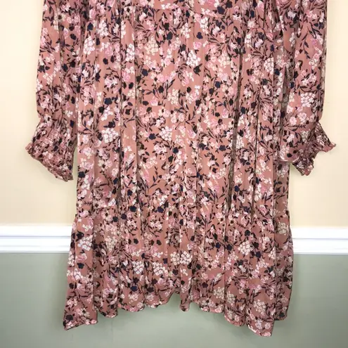 Adyson Parker Women’s Boho Floral Print Long Balloon Sleeve Tiered Hem Dress