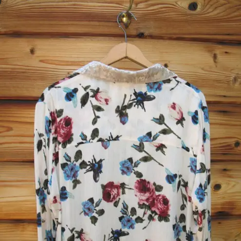 Aratta Silent Journey Floral Sequin Top Blouse Size L