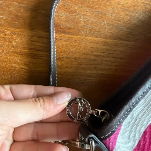 Longchamp  Pink and Cream canvas purse thumbnail 2