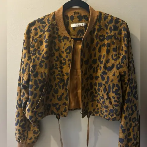 Essue Boutique Leopard Bomber Jacket