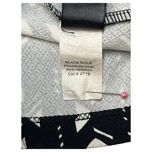 Black Halo Skirt Womens XS Midi Pencil Shirt Geometric Slimming Designer Black