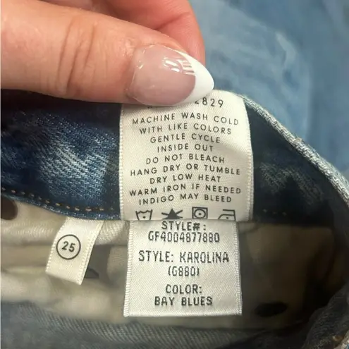 GRLFRND Revolve Karolina High-Rise Skinny in Bay Blues Distressed Denim Size 25